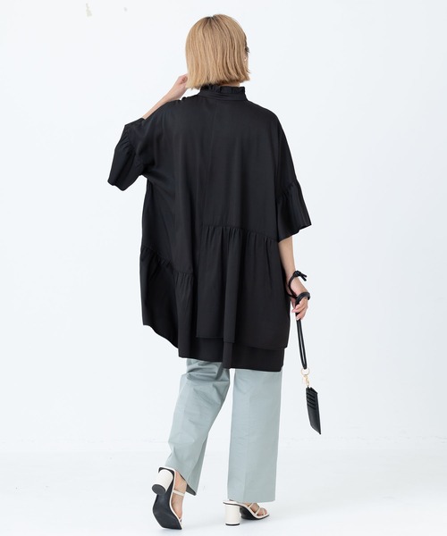 MILKFED.(ミルクフェド)の「RUFFLE SLEEVE TUNIC(シャツ/ブラウス・レディース・ホワイト/ブラック/ベージュ/ライトパープル・ONE SIZE)」の22枚目の写真