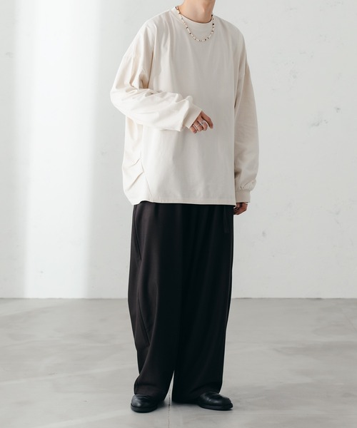 epnok(エプノック)の「タックコクーンロンT(Tシャツ/カットソー・メンズ・チャコールグレー/ナチュラル/グレイッシュベージュ/グレイッシュブルー・SMALL/MEDIUM/LARGE)」の15枚目の写真