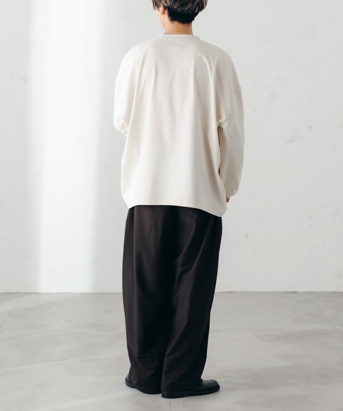 epnok(エプノック)の「タックコクーンロンT(Tシャツ/カットソー・メンズ・チャコールグレー/ナチュラル/グレイッシュベージュ/グレイッシュブルー・SMALL/MEDIUM/LARGE)」の10枚目の写真
