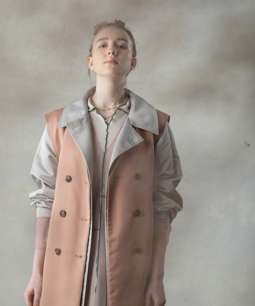 AS KNOW AS PINKY（アズノゥアズピンキー）の「ぎゅっと重ねてロングジレ（その他アウター・レディース・ピンク/ブルーグレー/ライトベージュ/イエロー・FREE）」の8枚目の写真