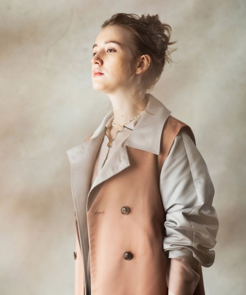 AS KNOW AS PINKY（アズノゥアズピンキー）の「ぎゅっと重ねてロングジレ（その他アウター・レディース・ピンク/ブルーグレー/ライトベージュ/イエロー・FREE）」の9枚目の写真