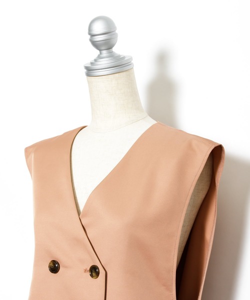 AS KNOW AS PINKY（アズノゥアズピンキー）の「ぎゅっと重ねてロングジレ（その他アウター・レディース・ピンク/ブルーグレー/ライトベージュ/イエロー・FREE）」の14枚目の写真