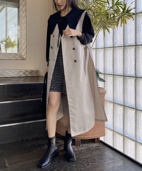 AS KNOW AS PINKY（アズノゥアズピンキー）の「ぎゅっと重ねてロングジレ（その他アウター・レディース・ピンク/ブルーグレー/ライトベージュ/イエロー・FREE）」の21枚目の写真