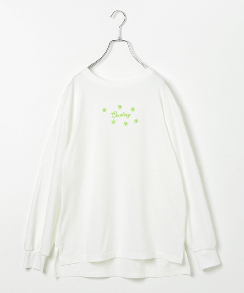 GLOBAL WORK(グローバルワーク)の「AND YUA ANY/柔らかグラフィックT長袖/264801(カーディガン/ボレロ・キッズ・グレー/ホワイト/ホワイト系その他3/アイボリー/チャコールグレー/ホワイト系その他2・160cm/150cm)」の1枚目の写真