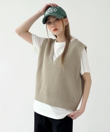 UNE MANSION | ネックパステルニットベスト(ベスト)