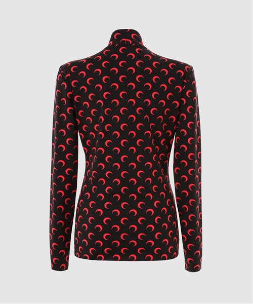 MARINE SERRE マリーンセル　トップス　ニット　レッド　赤　xs MARINE SERRE（マリーン・セル）の「SECOND SKIN TURTLENECK MOON TOP