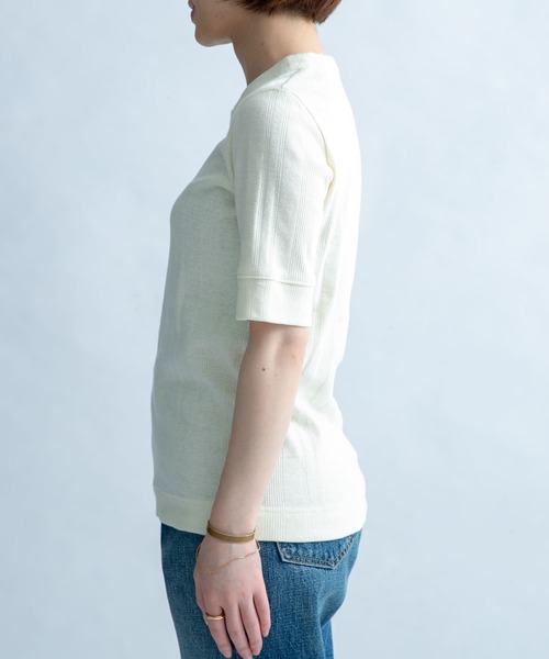 FORK&SPOON（フォークアンドスプーン）の「FORK&SPOON　丸胴針抜き5分袖Tシャツ（Tシャツ/カットソー・レディース・ブラック/ブルー/アイボリー/グリーン系その他・ONE）」の14枚目の写真