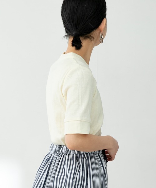 FORK&SPOON（フォークアンドスプーン）の「FORK&SPOON　丸胴針抜き5分袖Tシャツ（Tシャツ/カットソー・レディース・ブラック/ブルー/アイボリー/グリーン系その他・ONE）」の18枚目の写真