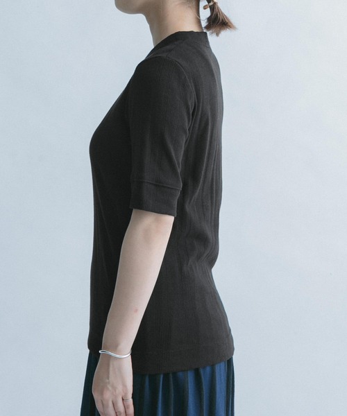 FORK&SPOON（フォークアンドスプーン）の「FORK&SPOON　丸胴針抜き5分袖Tシャツ（Tシャツ/カットソー・レディース・ブラック/ブルー/アイボリー/グリーン系その他・ONE）」の20枚目の写真