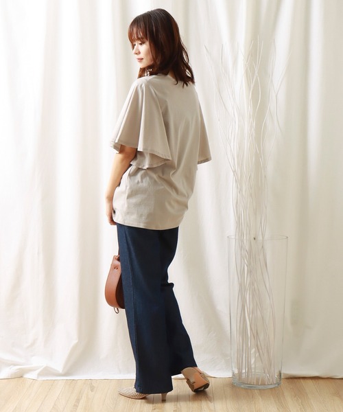 libelle more（リベル モア）の「《接触冷感》きれいめシルケット袖フレアプルオーバー（Tシャツ/カットソー・レディース・ブラック/ミント/オフホワイト/グレイッシュベージュ・L/M）」の22枚目の写真