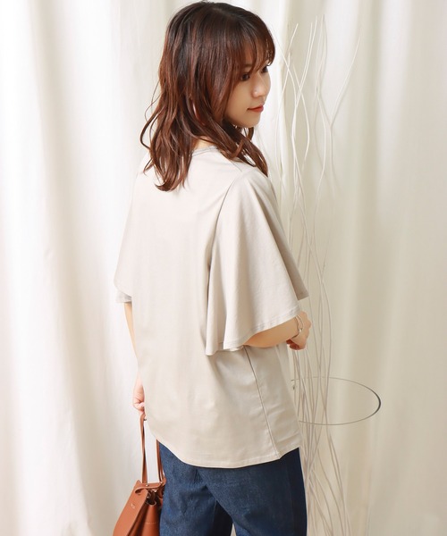 libelle more（リベル モア）の「《接触冷感》きれいめシルケット袖フレアプルオーバー（Tシャツ/カットソー・レディース・ブラック/ミント/オフホワイト/グレイッシュベージュ・L/M）」の17枚目の写真