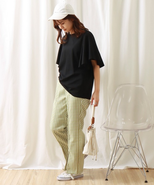 libelle more（リベル モア）の「《接触冷感》きれいめシルケット袖フレアプルオーバー（Tシャツ/カットソー・レディース・ブラック/ミント/オフホワイト/グレイッシュベージュ・L/M）」の21枚目の写真