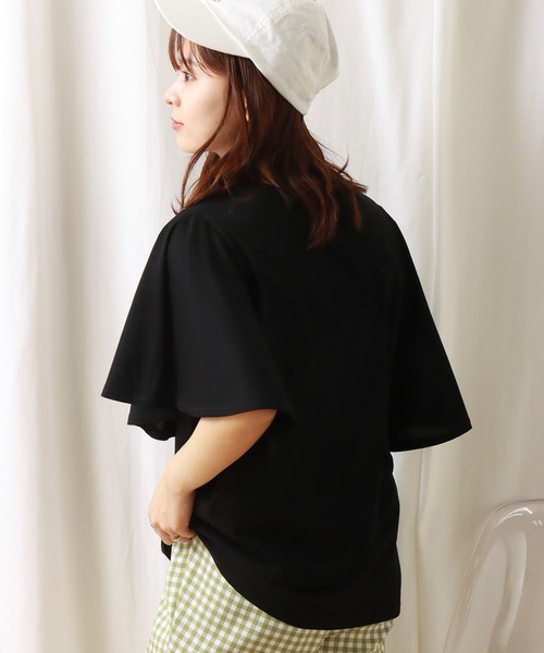 libelle more（リベル モア）の「《接触冷感》きれいめシルケット袖フレアプルオーバー（Tシャツ/カットソー・レディース・ブラック/ミント/オフホワイト/グレイッシュベージュ・L/M）」の16枚目の写真