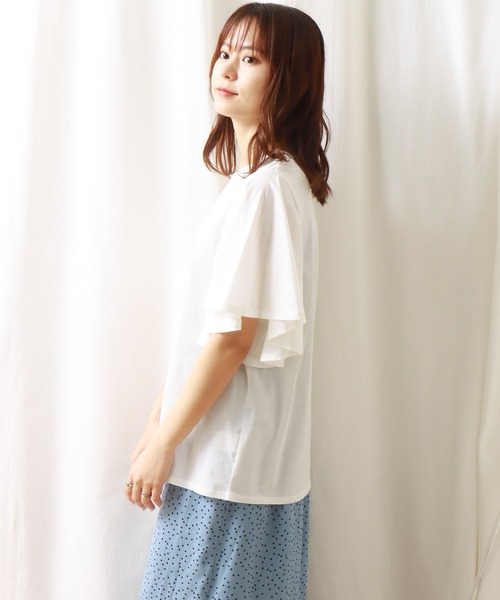 libelle more（リベル モア）の「《接触冷感》きれいめシルケット袖フレアプルオーバー（Tシャツ/カットソー・レディース・ブラック/ミント/オフホワイト/グレイッシュベージュ・L/M）」の19枚目の写真
