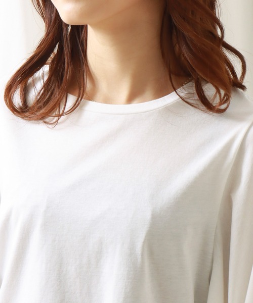 libelle more（リベル モア）の「《接触冷感》きれいめシルケット袖フレアプルオーバー（Tシャツ/カットソー・レディース・ブラック/ミント/オフホワイト/グレイッシュベージュ・L/M）」の14枚目の写真