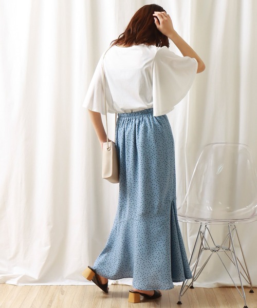libelle more（リベル モア）の「《接触冷感》きれいめシルケット袖フレアプルオーバー（Tシャツ/カットソー・レディース・ブラック/ミント/オフホワイト/グレイッシュベージュ・L/M）」の7枚目の写真