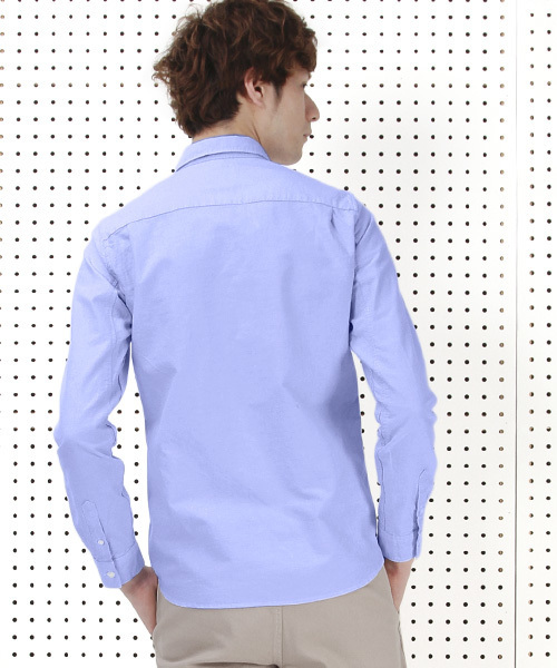 R.NEWBOLD（アールニューボールド）の「OXFORD SHIRTS/オックスシャツ/155620 5S215（シャツ/ブラウス・メンズ・ホワイト/サックスブルー/イエロー/ピンク・MEDIUM/SMALL/LARGE/X-LARGE）」の6枚目の写真