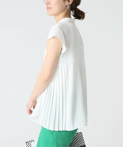 B.C STOCK（ベーセーストック）の「ジョーゼットサイドプリーツブラウス（シャツ/ブラウス・レディース・ホワイト/ベージュ/グレー・FREE）」の8枚目の写真