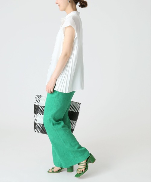 B.C STOCK（ベーセーストック）の「ジョーゼットサイドプリーツブラウス（シャツ/ブラウス・レディース・ホワイト/ベージュ/グレー・FREE）」の4枚目の写真