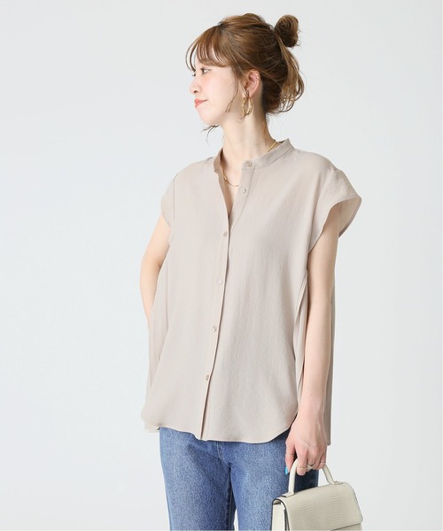 B.C STOCK（ベーセーストック）の「ジョーゼットサイドプリーツブラウス（シャツ/ブラウス・レディース・ホワイト/ベージュ/グレー・FREE）」の9枚目の写真