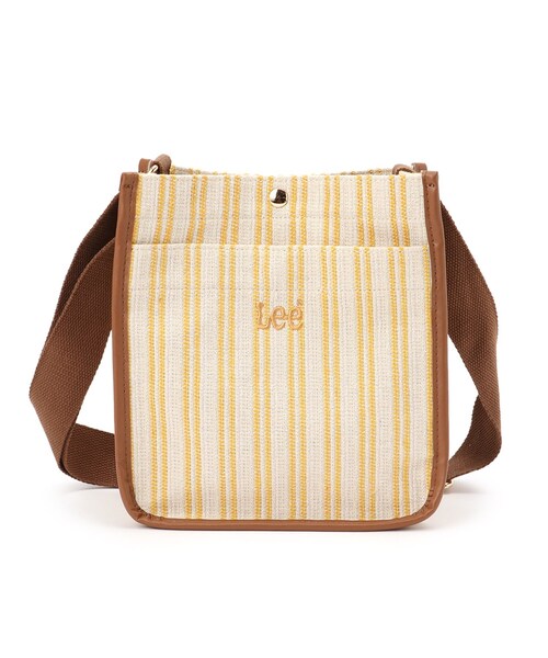 DRESKIP（ドレスキップ）の「◆【Lee別注】ストライプスクエアショルダーバッグ（ショルダーバッグ・レディース・ブラック系2/イエロー系2/ベージュ系2・00）」の3枚目の写真