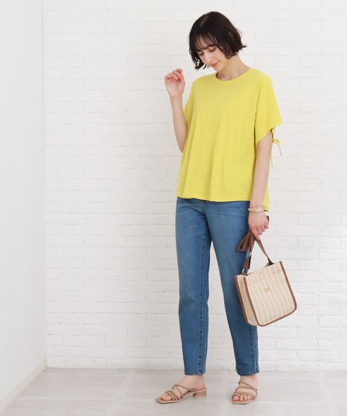 DRESKIP（ドレスキップ）の「◆【Lee別注】ストライプスクエアショルダーバッグ（ショルダーバッグ・レディース・ブラック系2/イエロー系2/ベージュ系2・00）」の9枚目の写真