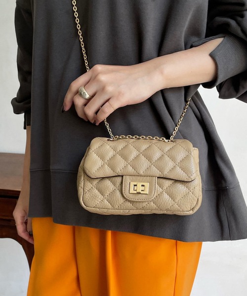 DouDou（ドゥドゥ）の「チェーンポシェット（ショルダーバッグ・レディース・グリーン/ホワイト/ブラック/ネイビー/オリーブ/ベージュ/ダークブラウン・FREE）」の21枚目の写真