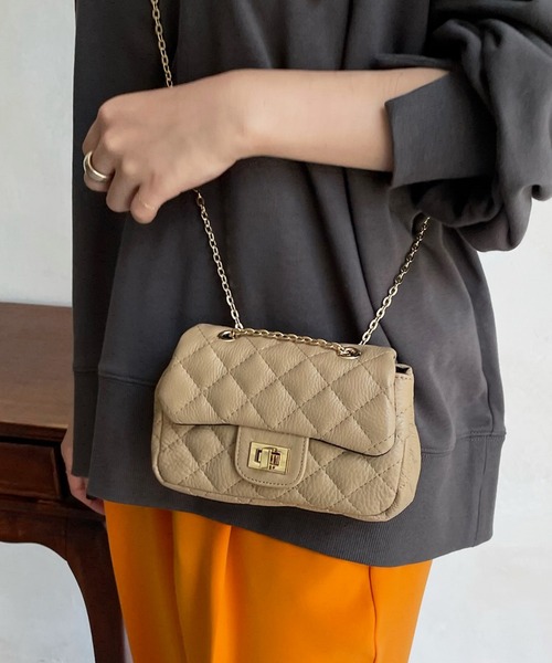 DouDou（ドゥドゥ）の「チェーンポシェット（ショルダーバッグ・レディース・グリーン/ホワイト/ブラック/ネイビー/オリーブ/ベージュ/ダークブラウン・FREE）」の22枚目の写真