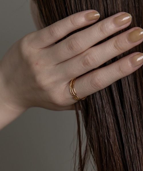 SMELLY（スメリー）の「silver925ラインクロスオープンリング（リング・レディース・シルバー/ゴールド・-）」の3枚目の写真