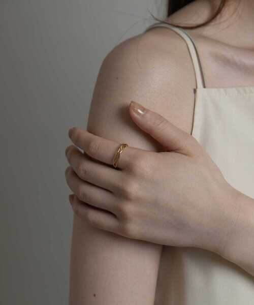 SMELLY（スメリー）の「silver925ラインクロスオープンリング（リング・レディース・シルバー/ゴールド・-）」の4枚目の写真