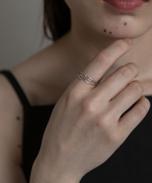 SMELLY（スメリー）の「silver925ラインクロスオープンリング（リング・レディース・シルバー/ゴールド・-）」の6枚目の写真