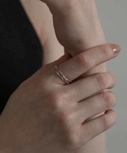 SMELLY（スメリー）の「silver925ラインクロスオープンリング（リング・レディース・シルバー/ゴールド・-）」の8枚目の写真