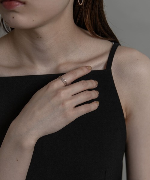 SMELLY（スメリー）の「silver925ラインクロスオープンリング（リング・レディース・シルバー/ゴールド・-）」の9枚目の写真