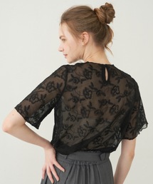 sheer flower tops/シアー花柄トップス