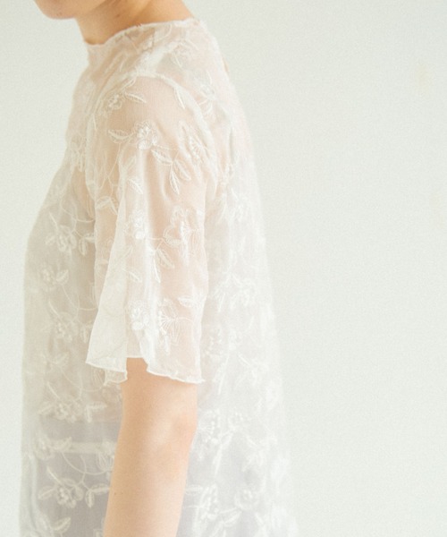 idem(イデム)の「sheer flower tops/シアー花柄トップス(シャツ/ブラウス・レディース・ホワイト/ブラック・FREE)」の18枚目の写真
