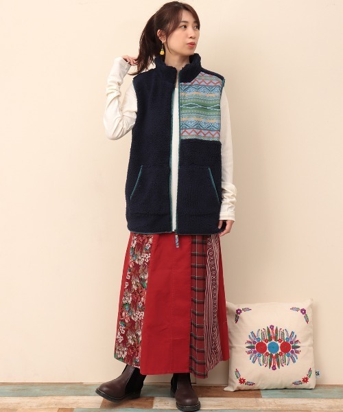 チチカカ(チチカカ)の「キカパッチボアベスト 【ユニセックス】(ベスト・メンズ・カーキ/ネイビー・MEDIUM/LARGE)」の7枚目の写真