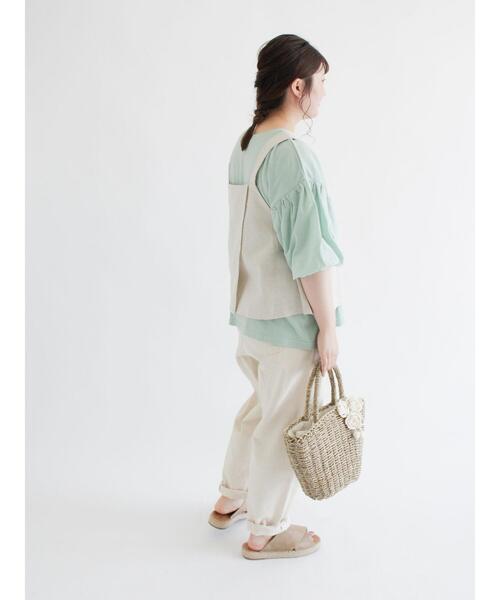 Samansa Mos2（サマンサ モスモス）の「袖バルーンTシャツ（Tシャツ/カットソー・レディース・ブラック/ベージュ/オフホワイト/ミント・ﾌﾘ-）」の22枚目の写真