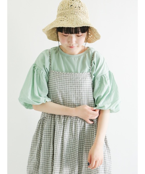 Samansa Mos2（サマンサ モスモス）の「袖バルーンTシャツ（Tシャツ/カットソー・レディース・ブラック/ベージュ/オフホワイト/ミント・ﾌﾘ-）」の4枚目の写真