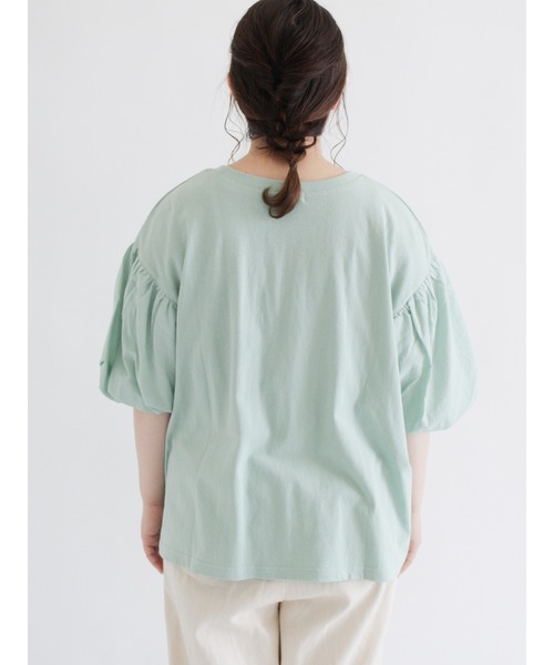 Samansa Mos2（サマンサ モスモス）の「袖バルーンTシャツ（Tシャツ/カットソー・レディース・ブラック/ベージュ/オフホワイト/ミント・ﾌﾘ-）」の13枚目の写真