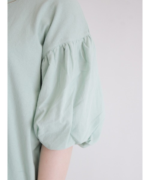 Samansa Mos2（サマンサ モスモス）の「袖バルーンTシャツ（Tシャツ/カットソー・レディース・ブラック/ベージュ/オフホワイト/ミント・ﾌﾘ-）」の15枚目の写真