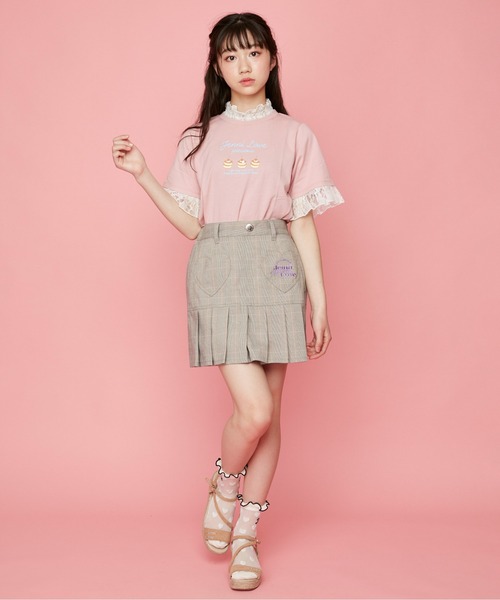 JENNI love（ジェニィラブ）の「ハートポケットグレンチェックスカート