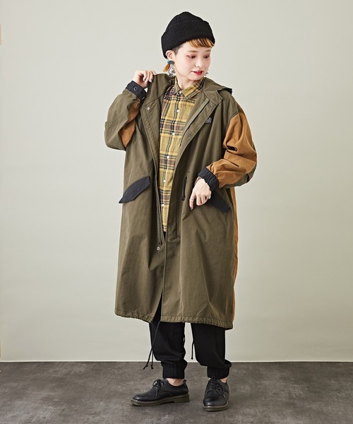 CUBE SUGAR(キューブシュガー)の「綿ナイロンバックロゴM-51モッズコート(モッズコート・レディース・カーキ/キャメル・M)」の15枚目の写真