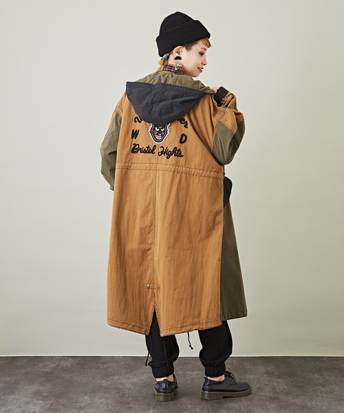 CUBE SUGAR(キューブシュガー)の「綿ナイロンバックロゴM-51モッズコート(モッズコート・レディース・カーキ/キャメル・M)」の17枚目の写真