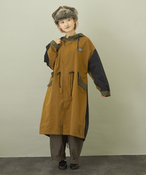 CUBE SUGAR(キューブシュガー)の「綿ナイロンバックロゴM-51モッズコート(モッズコート・レディース・カーキ/キャメル・M)」の18枚目の写真