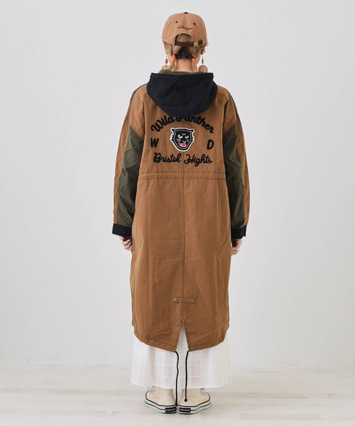 CUBE SUGAR(キューブシュガー)の「綿ナイロンバックロゴM-51モッズコート(モッズコート・レディース・カーキ/キャメル・M)」の7枚目の写真