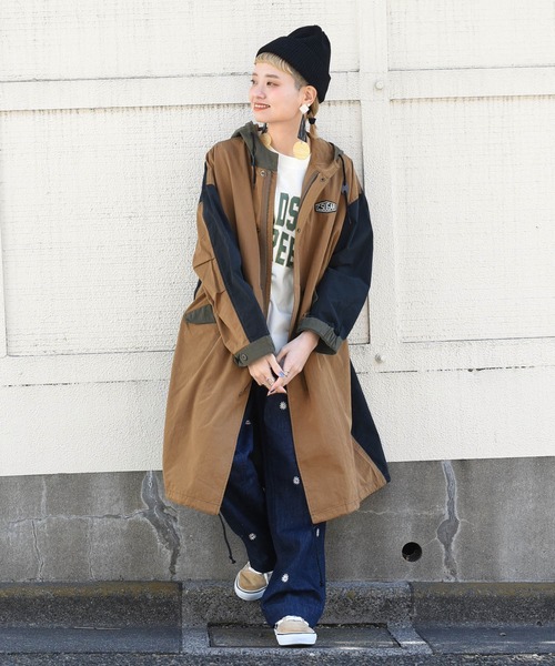 CUBE SUGAR(キューブシュガー)の「綿ナイロンバックロゴM-51モッズコート(モッズコート・レディース・カーキ/キャメル・M)」の9枚目の写真