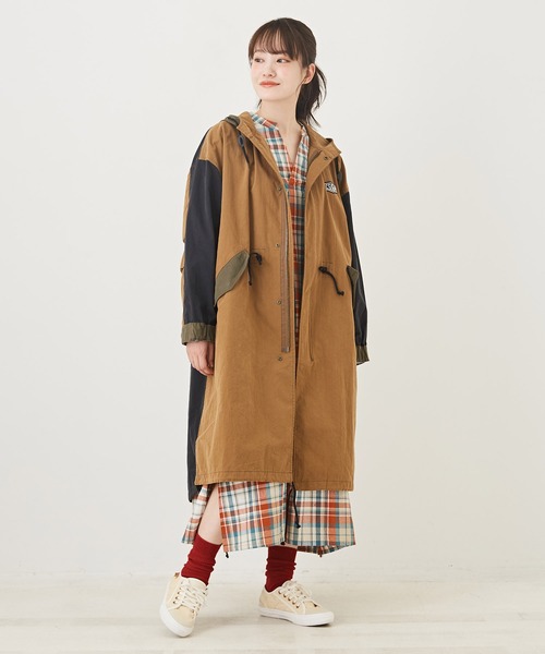 CUBE SUGAR(キューブシュガー)の「綿ナイロンバックロゴM-51モッズコート(モッズコート・レディース・カーキ/キャメル・M)」の11枚目の写真