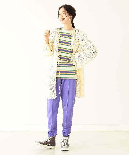 BEAMS BOY(ビームスボーイ)の「BEAMS BOY / フリル ニット カーディガン(カーディガン/ボレロ・レディース・ブラック/サックスブルー/ホワイト系その他7・ONE SIZE)」の4枚目の写真