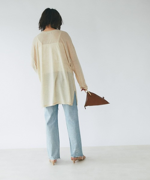 RIVE DROITE(リヴドロワ)の「シアーオーバーロンTシャツ(Tシャツ/カットソー・レディース・ベージュ系その他/ブラック/グレー・FREE)」の10枚目の写真