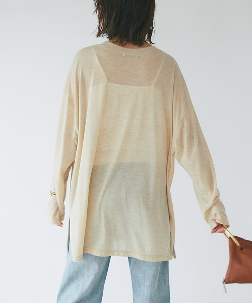 RIVE DROITE(リヴドロワ)の「シアーオーバーロンTシャツ(Tシャツ/カットソー・レディース・ベージュ系その他/ブラック/グレー・FREE)」の8枚目の写真